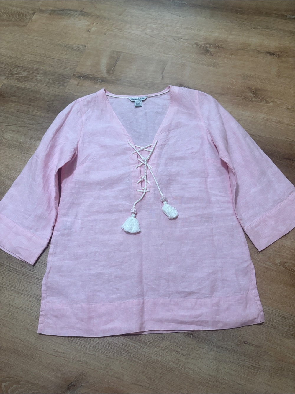 Tommy Bahama Coastalina Linen Tunic pink size XXS